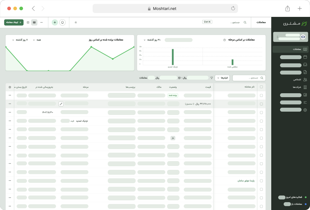 CRM Moshtari Web App